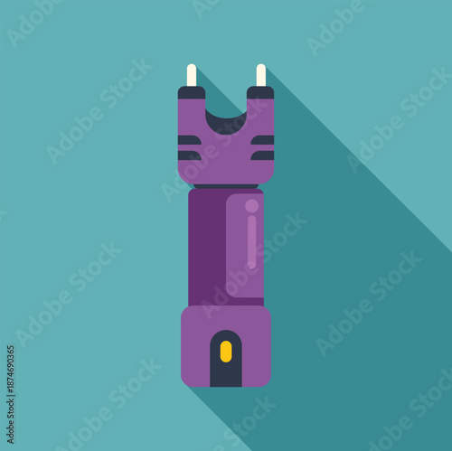 Purple stun gun displaying self defense and protection concept