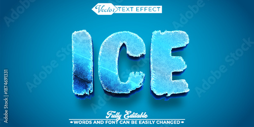  Ice Frozen Frost Vector Fully Editable Smart Object Text Effect