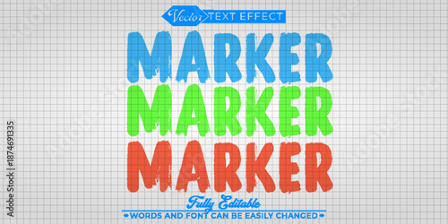  Marker Felt Pen Vector Fully Editable Smart Object Text Effect