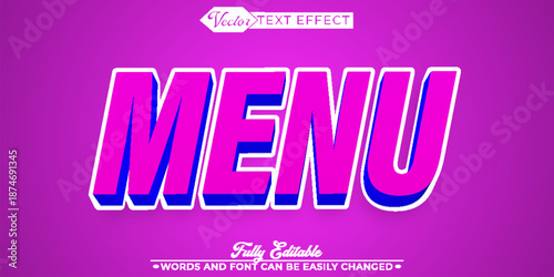  Menu Online Market Vector Fully Editable Smart Object Text Effect