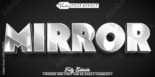  Mirror Reflective Glass Vector Fully Editable Smart Object Text Effect