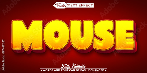 Mouse Animal Cartoon Vector Fully Editable Smart Object Text Effect