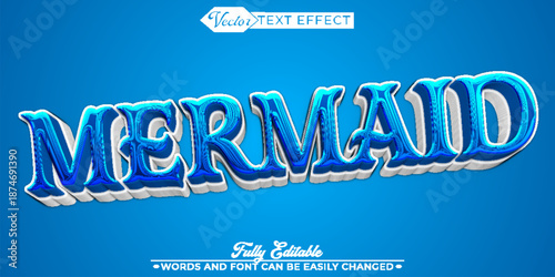  Mermaid Fantasy Ocean Vector Fully Editable Smart Object Text Effect