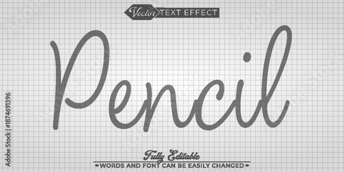  Pencil Sketch Handdrawn Vector Fully Editable Smart Object Text Effect