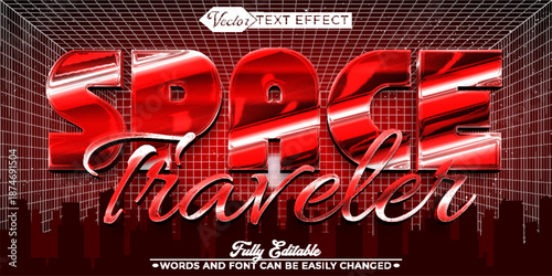  Space Traveler Sci Fi Vector Fully Editable Smart Object Text Effect