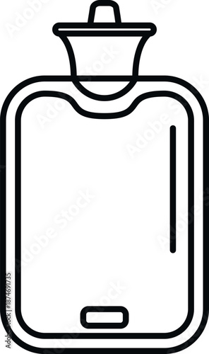 Hot water bottle icon warming and comforting for therapy or relaxation