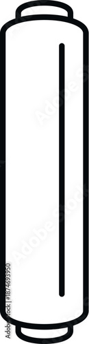 Roll of plastic cling film for food packaging in the kitchen