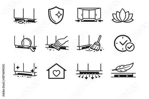 Icon intentional design minimalist habits living culture calm vector confidence set