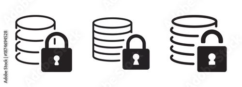 Secure database icons representing data protection and access control