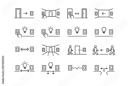 Both focus circulation vector icon icons switches ends switch silhouette calm hallway