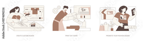 T-shirt printing business isolated cartoon vector illustrations se