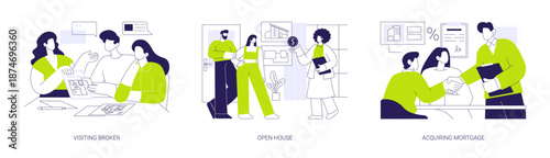 Real estate broker isolated cartoon vector illustrations se