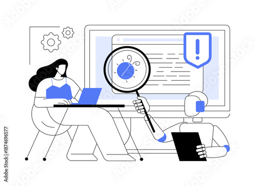 AI-Driven Software Debugging abstract concept vector illustration.