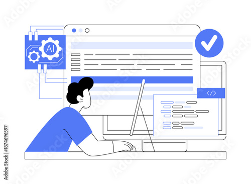 AI-Powered Code Review Platforms abstract concept vector illustration.