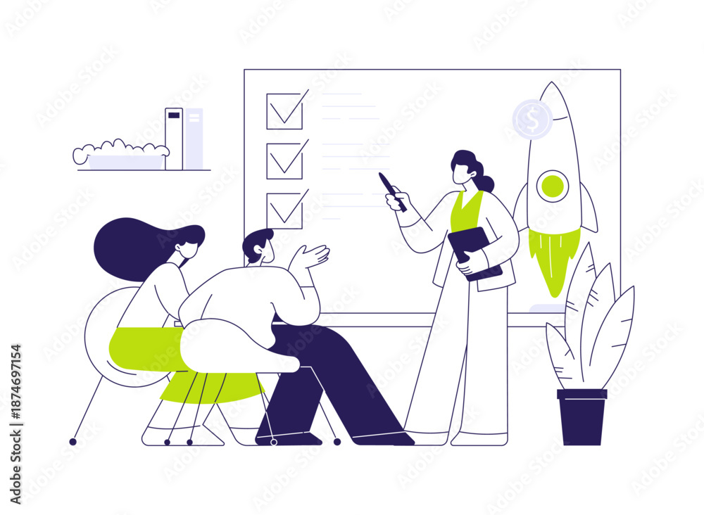 Obraz premium Startup accelerator abstract concept vector illustration.