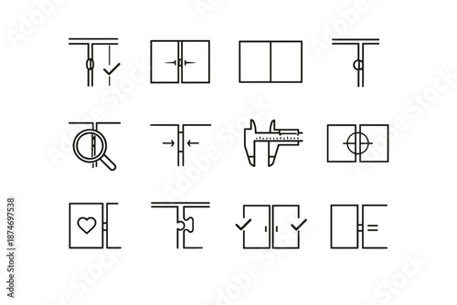 Calm vector flush icon check logic silhouette alignment icons even cabinet fit