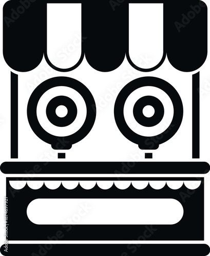 Funfair booth featuring targets for an amusement park shooting game