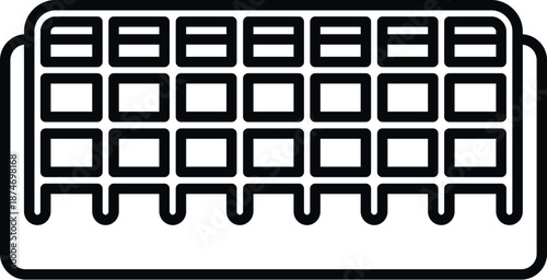 Plastic ice cube tray freezing water icon concept