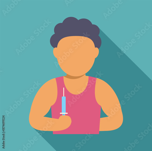 Person holding a medical syringe, representing vaccination, health, and treatment