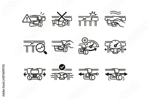 Clamp minimalist too warning correction icons vector calm railing icon crossed awareness
