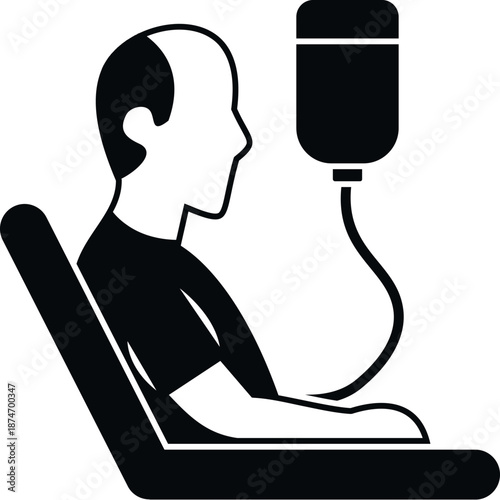 Patient receiving intravenous infusion treatment in hospital