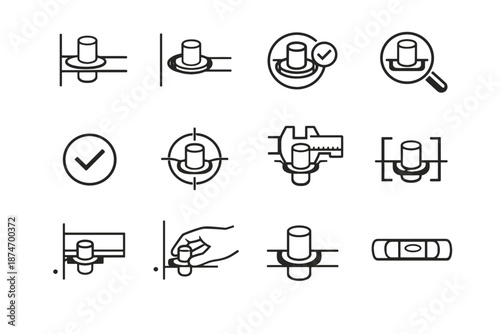 Icon cabinet logic hole icons pin precision vector fit minimalist seated silhouette