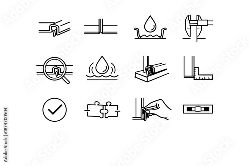 Shower vector overlap barrier correct water icons silhouette calm rubber icon seal