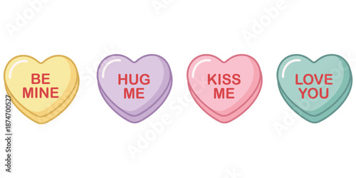 Conversation Heart Candies with Valentine's Day Love Messages candy conversation hearts