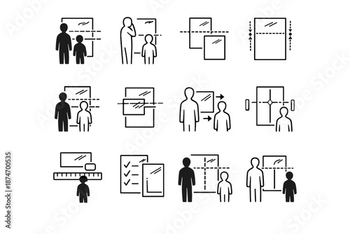 Icon consideration calm vector logic silhouette inclusive short planning icons focus mirror