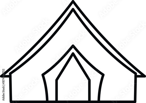 Tent icon representing outdoor camping, hiking, and travel activities