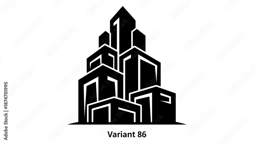 Fototapeta premium Geometric Cityscape Illustration Variant 86 Design.