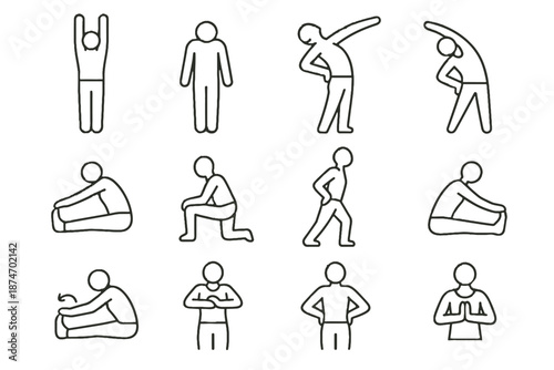 Stretch calf fold toe vector icon ankle morning icons wrist seated standing