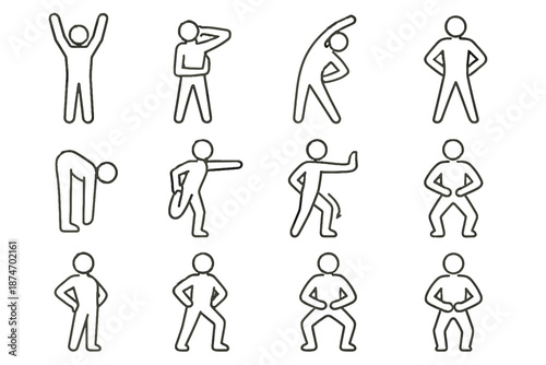 Icon oblique overhead morning icons press lean breathing stretch ankle rhythmic hip