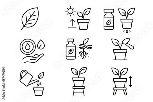 Signal root icons exclusion icon plant vector humidity proper care houseplant imbalance