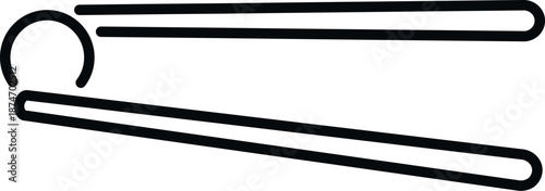 Hair curler representing beauty and style equipment in a line art drawing