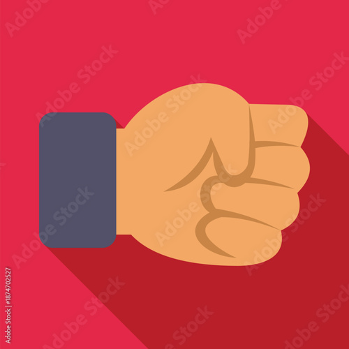 Human hand clenched into a powerful fist for strength or protest