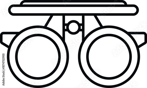 Trial frame measuring visual acuity for an eye exam or prescription