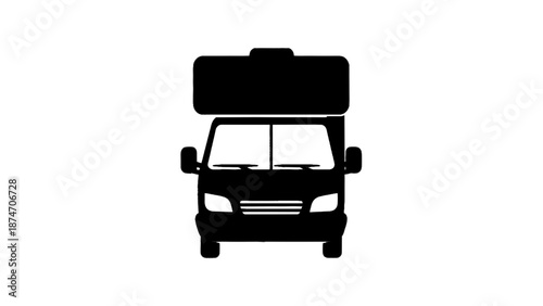 Vector illustration of an adventure travel recreational vehicle camper, on transparent background