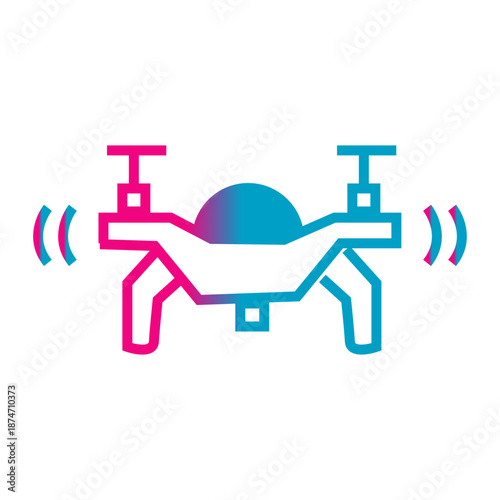 smart drone gradient icon ilustration
