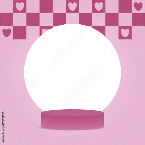 Happy valentine's day. Valentine's square vector design template for product display. Greeting cards, posters, and social media template.