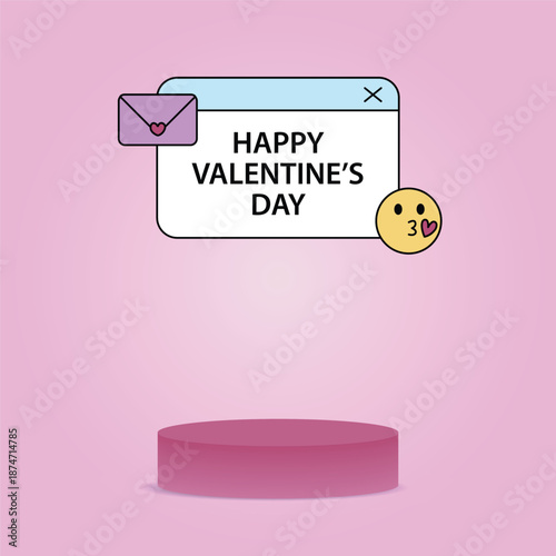 Happy valentine's day. Valentine's square vector design template for product display. Greeting cards, posters, and social media template.