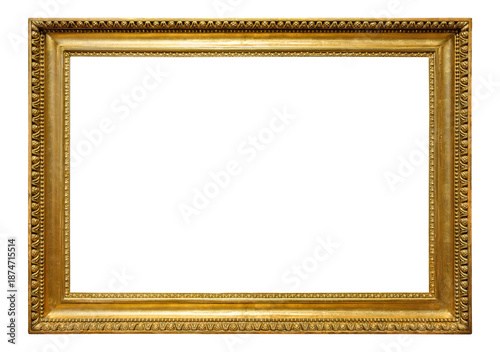 Artistic gilded antique painting frame with transparent background