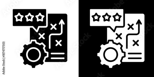 Strategic Review  Icon Set White Glyph Style Collection