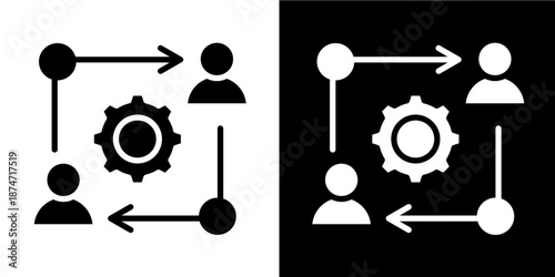 Change Management  Icon Set White Glyph Style Collection