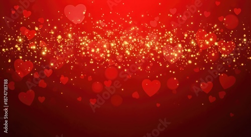 Vibrant Red Heart Confetti Backdrop for Valentine’s Day Celebrations and Romantic Events