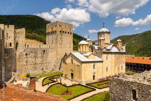 Monastery Manasija, XV century orthodox Serbian monastery near Despotovac city, Serbia