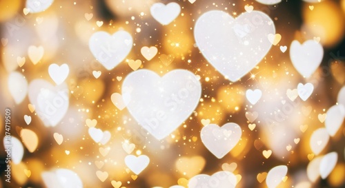 Colorful Heart-Shaped Bokeh Background for Celebrations and Events