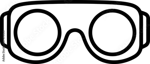 Safety goggle icon outline design. Protective glasses. Industrial personal protection equipment sign. Vector illustration for web, app