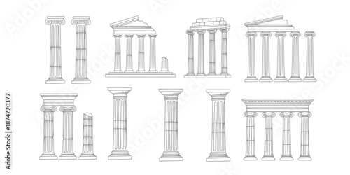 colonnade. stencil. vector with antique greek columns
