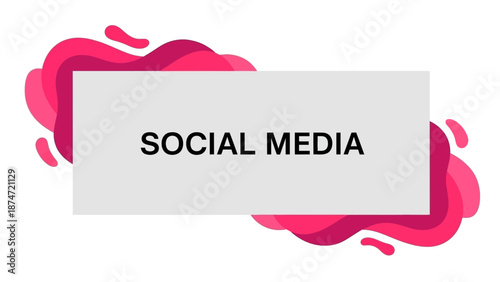 Social Media Text on White Rectangle.